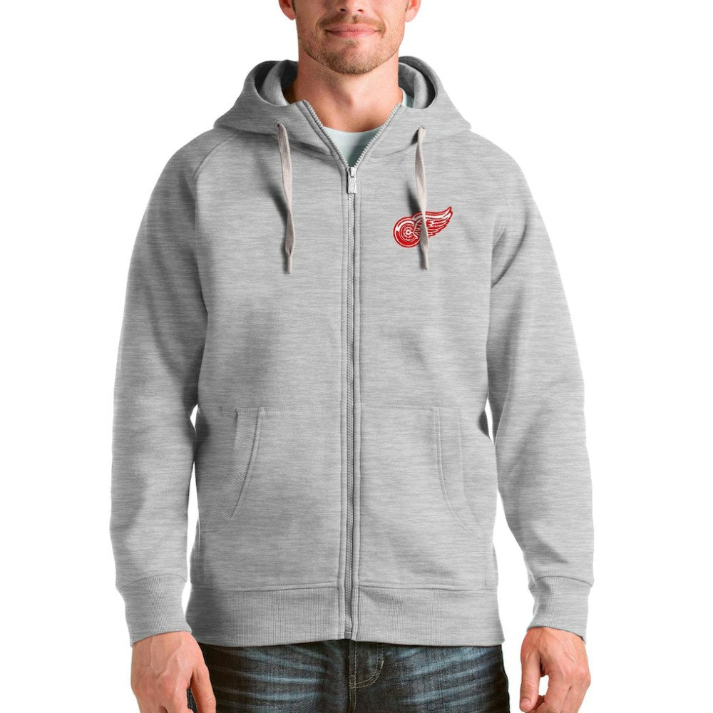 NHL Detroit Red Wings Antigua Logo Victory Full-Zip Hoodie