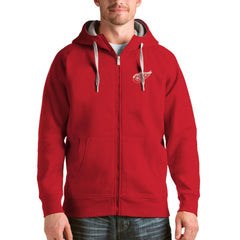 NHL Detroit Red Wings Antigua Logo Victory Full-Zip Hoodie