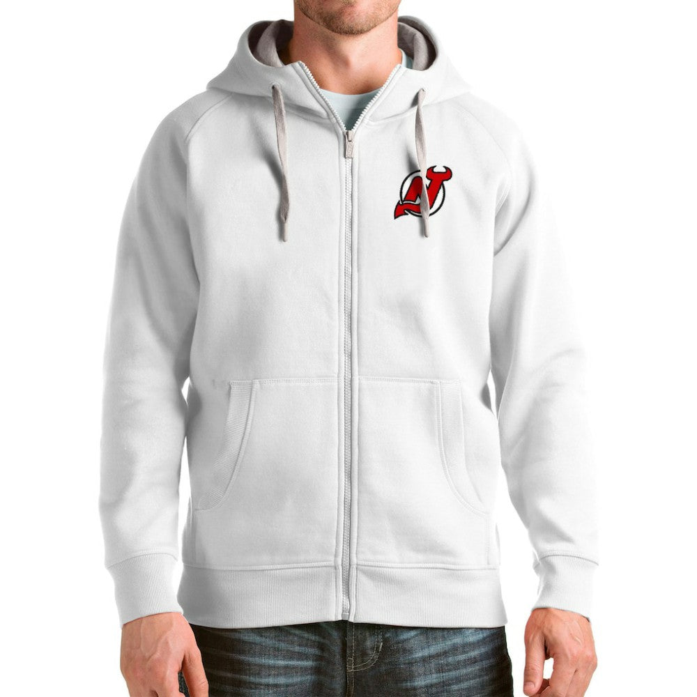 NHL New Jersey Devils Antigua Logo Victory Full-Zip Hoodie