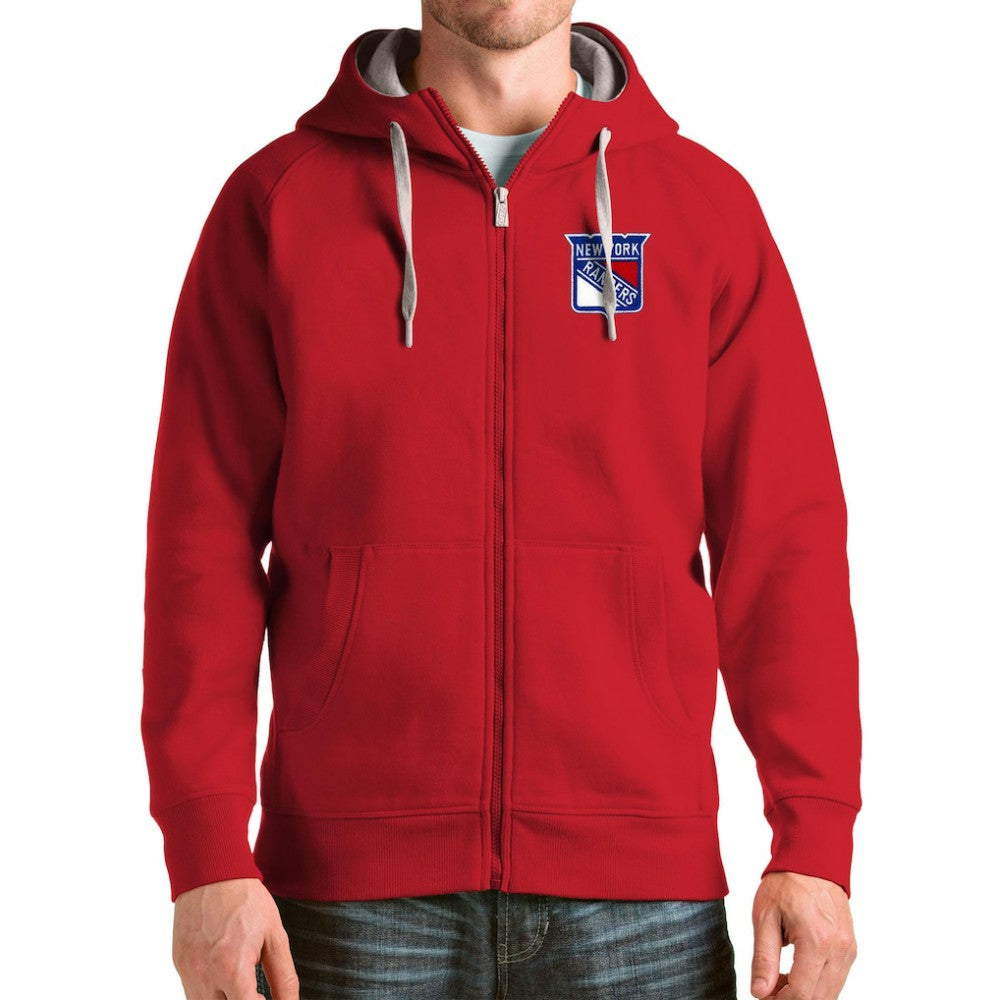 NHL New York Rangers Antigua Logo Victory Full-Zip Hoodie