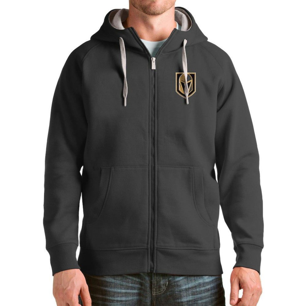 NHL Vegas Golden Knights Antigua Logo Victory Full-Zip Hoodie