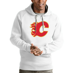 NHL Calgary Flames Antigua Logo Victory Pullover Hoodie