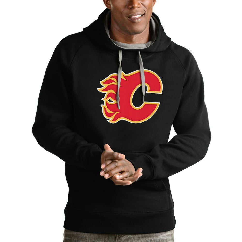 NHL Calgary Flames Antigua Logo Victory Pullover Hoodie