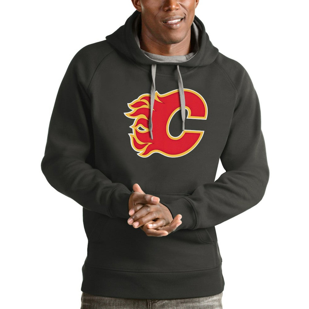 NHL Calgary Flames Antigua Logo Victory Pullover Hoodie