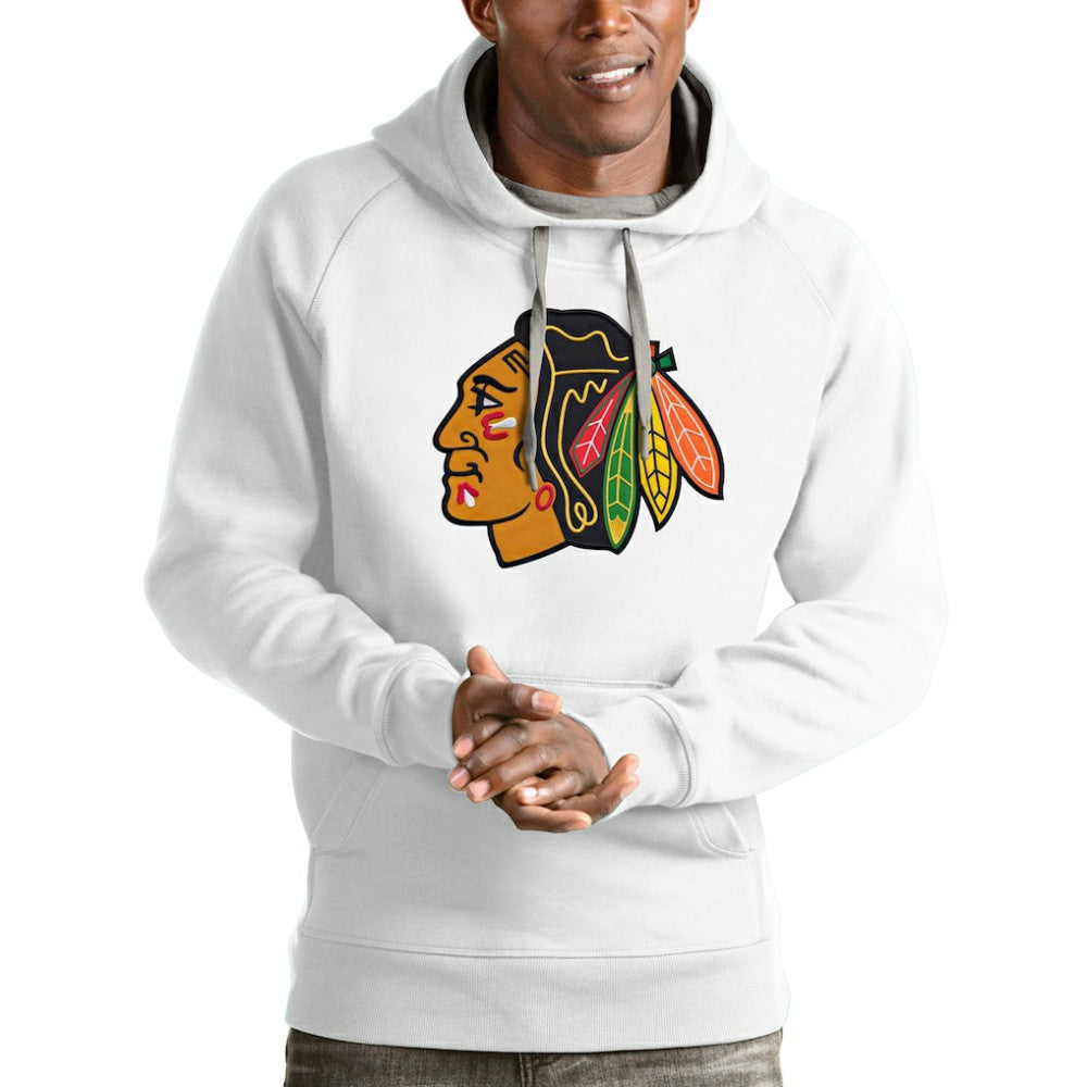 NHL Chicago Blackhawks Antigua Logo Victory Pullover Hoodie