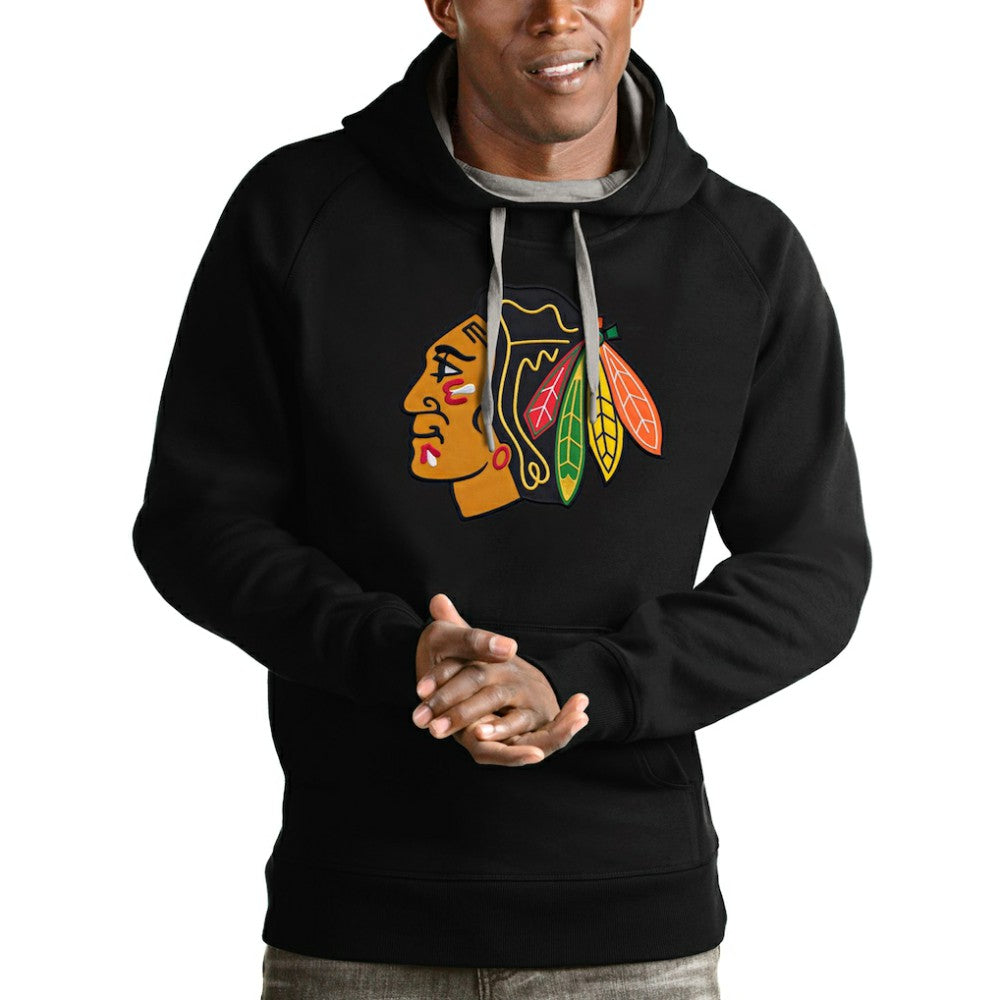 NHL Chicago Blackhawks Antigua Logo Victory Pullover Hoodie