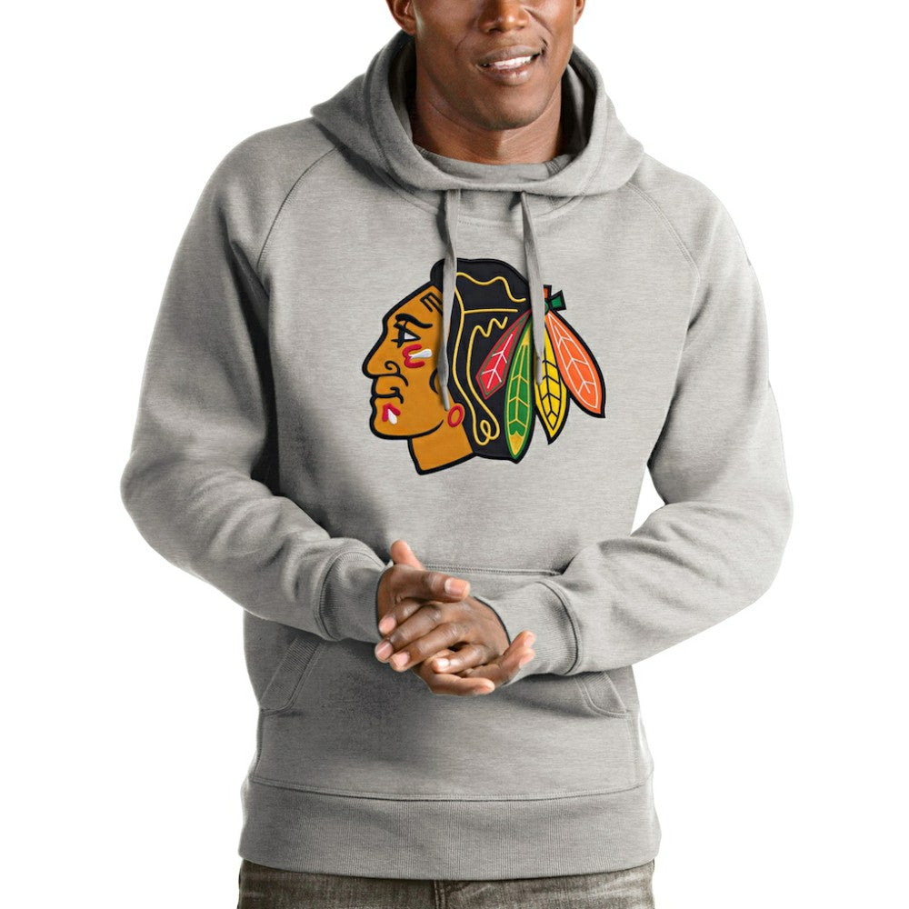 NHL Chicago Blackhawks Antigua Logo Victory Pullover Hoodie