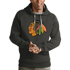 NHL Chicago Blackhawks Antigua Logo Victory Pullover Hoodie