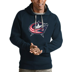 NHL Columbus Blue Jackets Antigua Logo Victory Pullover Hoodie