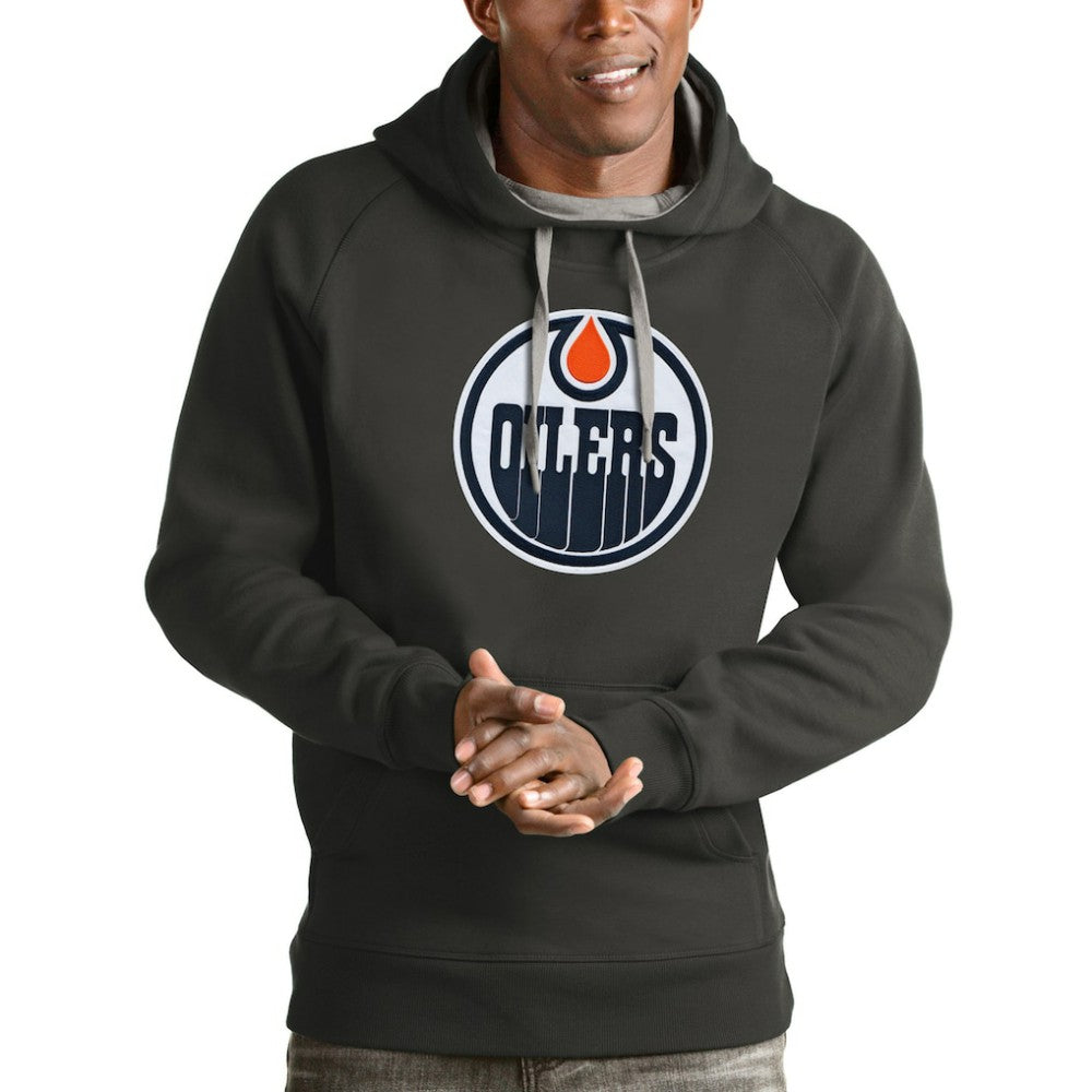 NHL Edmonton Oilers Antigua Logo Victory Pullover Hoodie