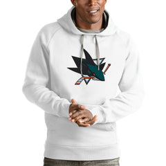 NHL San Jose Sharks Antigua Logo Victory Pullover Hoodie
