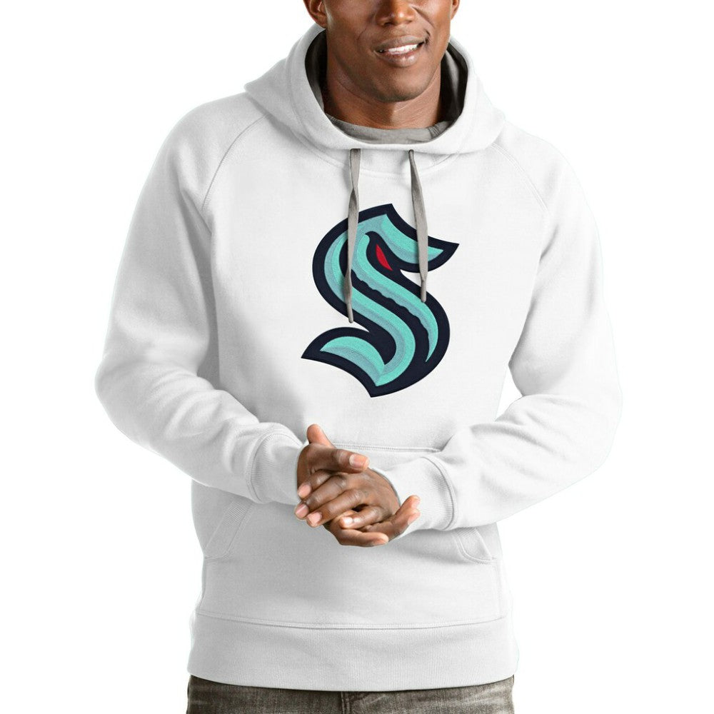 NHL Seattle Kraken Antigua Logo Victory Pullover Hoodie