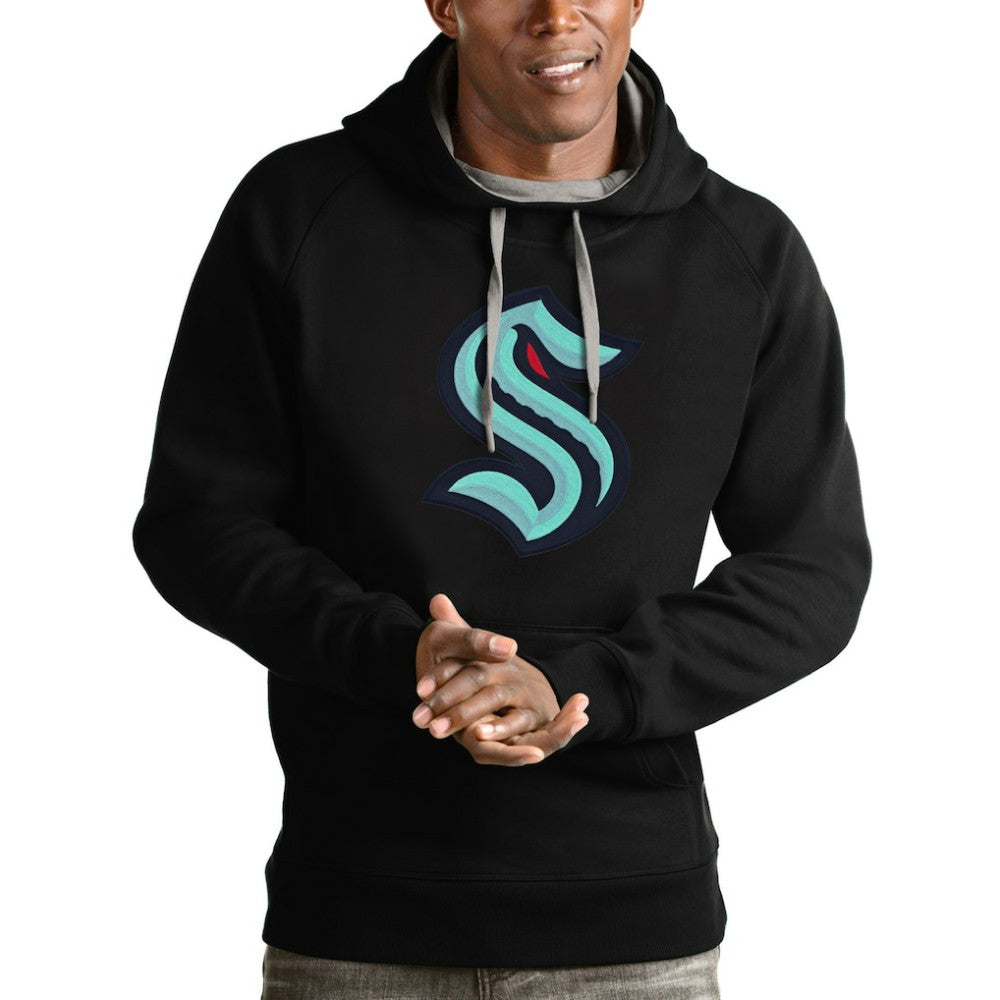 NHL Seattle Kraken Antigua Logo Victory Pullover Hoodie