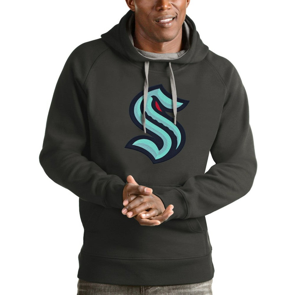NHL Seattle Kraken Antigua Logo Victory Pullover Hoodie