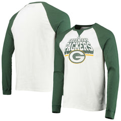 Junk Food Colorblock Raglan Long Sleeve T-Shirt - Green Bay Packers T-shirts