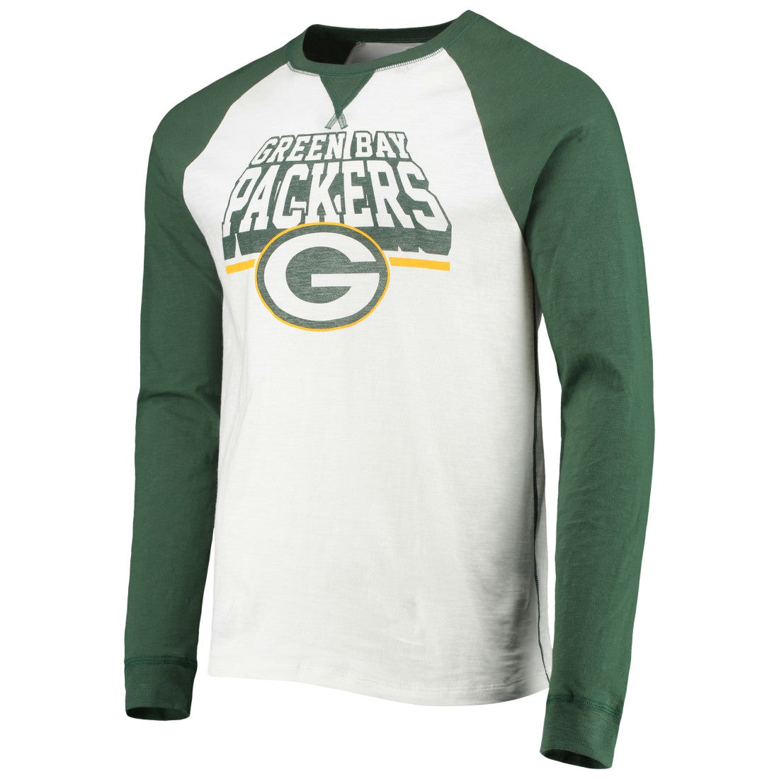 Junk Food Colorblock Raglan Long Sleeve T-Shirt - Green Bay Packers T-shirts