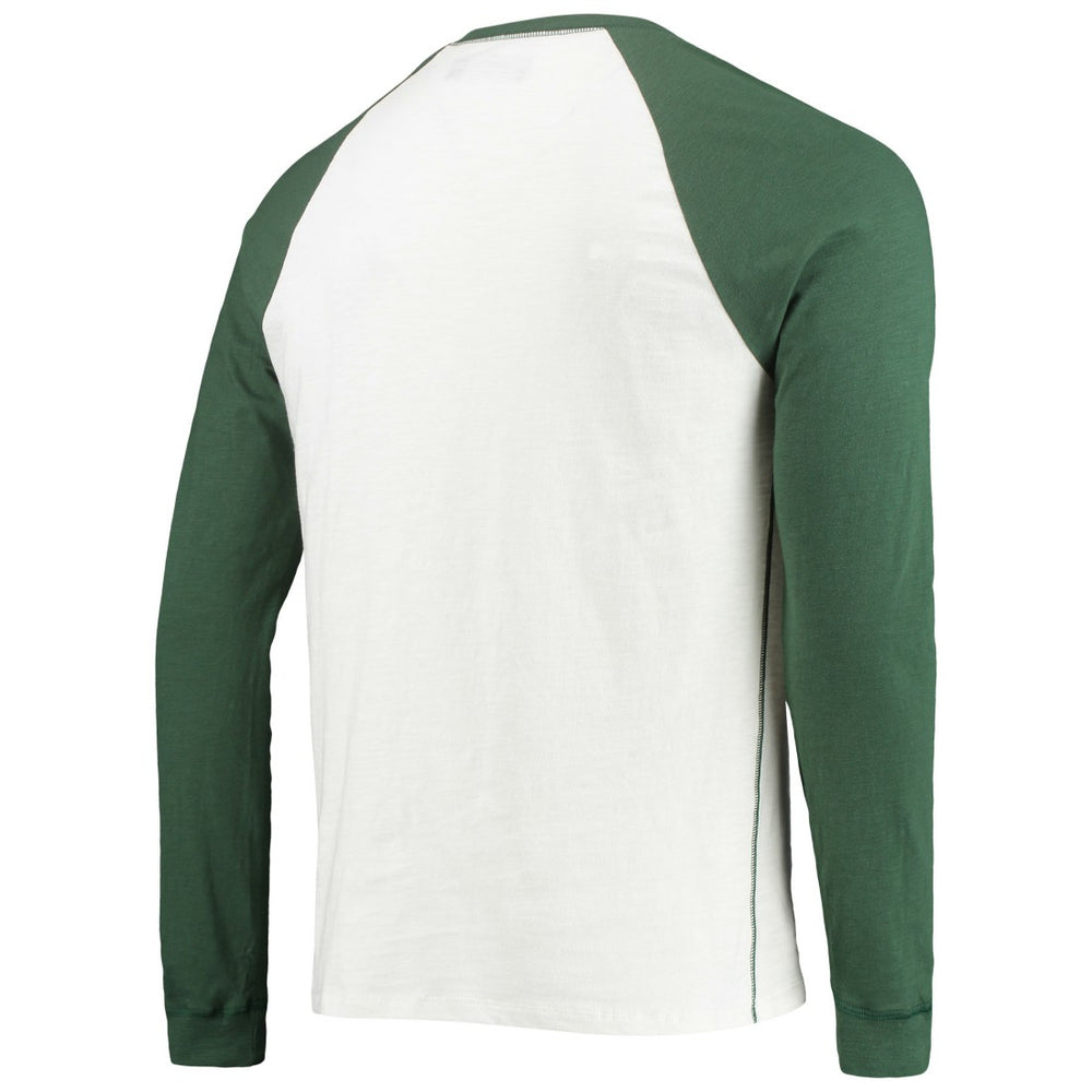 Junk Food Colorblock Raglan Long Sleeve T-Shirt - Green Bay Packers T-shirts