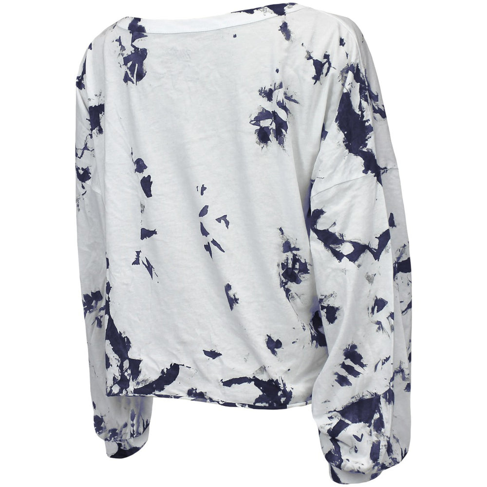Majestic Threads Women's Off-Shoulder Tie-Dye V-Neck Long Sleeve T-Shirt - Tennessee Titans T-shirts