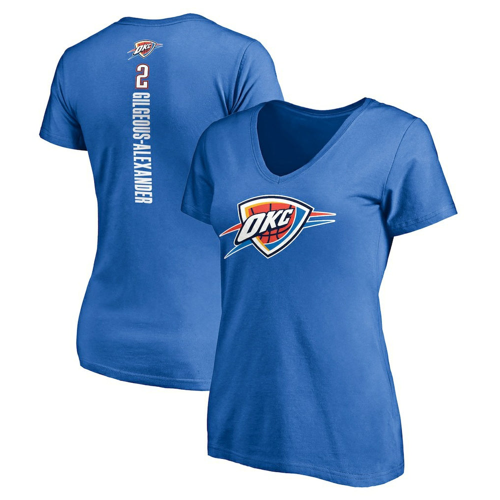 Shai Gilgeous-Alexander Oklahoma City Thunder Women's Playmaker Name & Number V-Neck T-Shirt