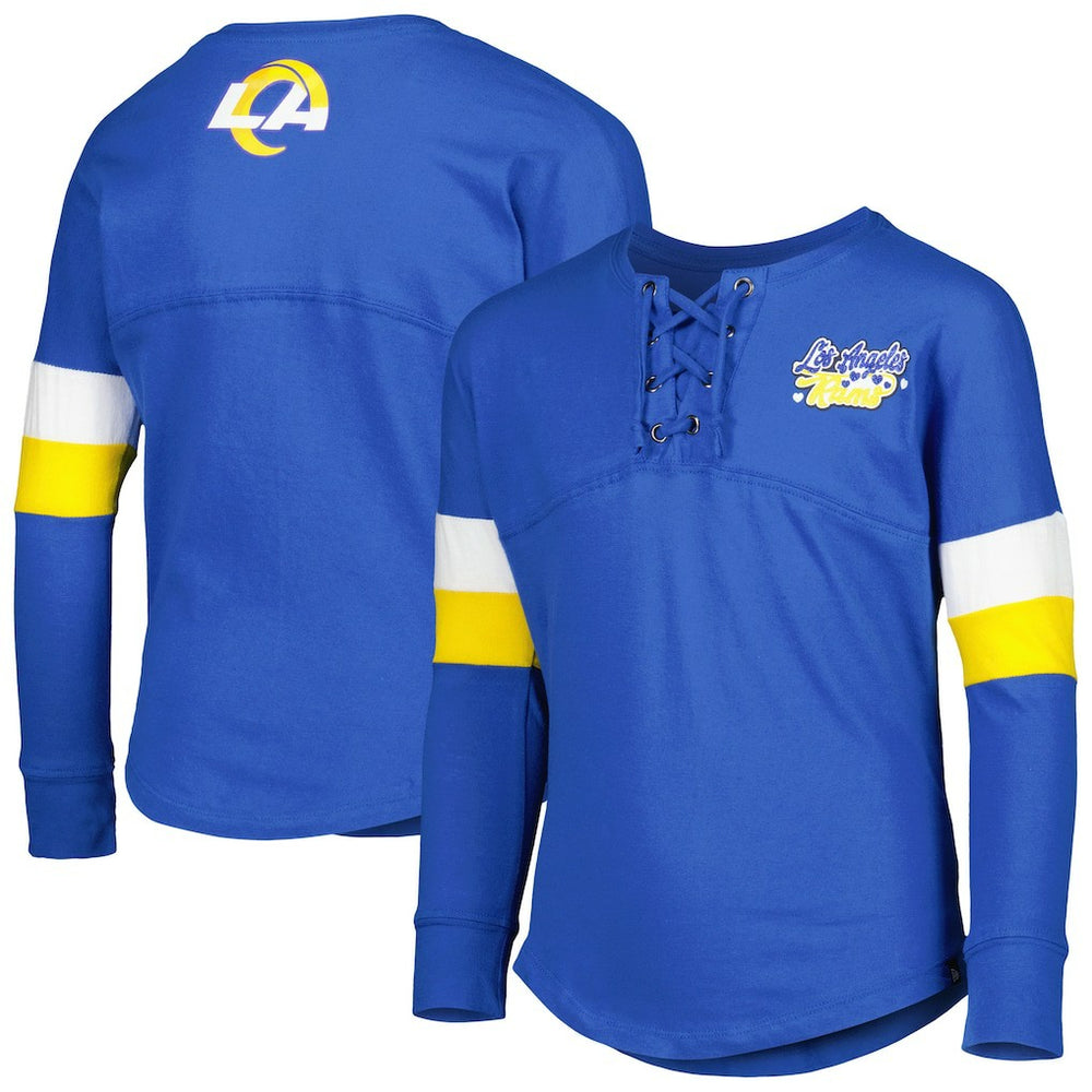 Girls Youth Lace-Up Long Sleeve T-Shirt - Los Angeles Rams T-shirts