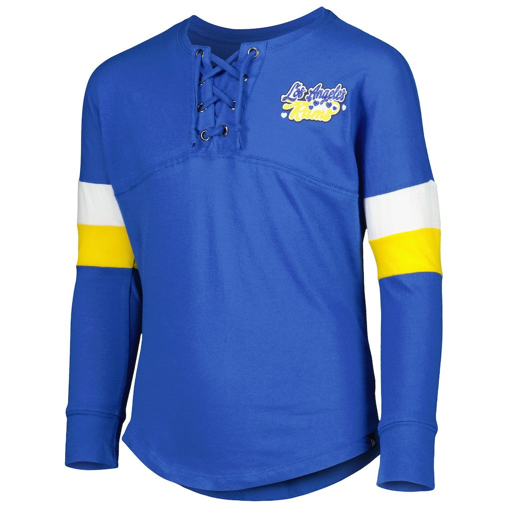 Girls Youth Lace-Up Long Sleeve T-Shirt - Los Angeles Rams T-shirts
