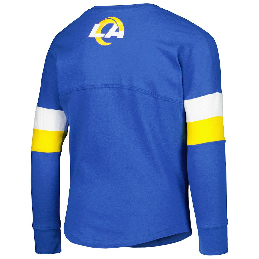 Girls Youth Lace-Up Long Sleeve T-Shirt - Los Angeles Rams T-shirts