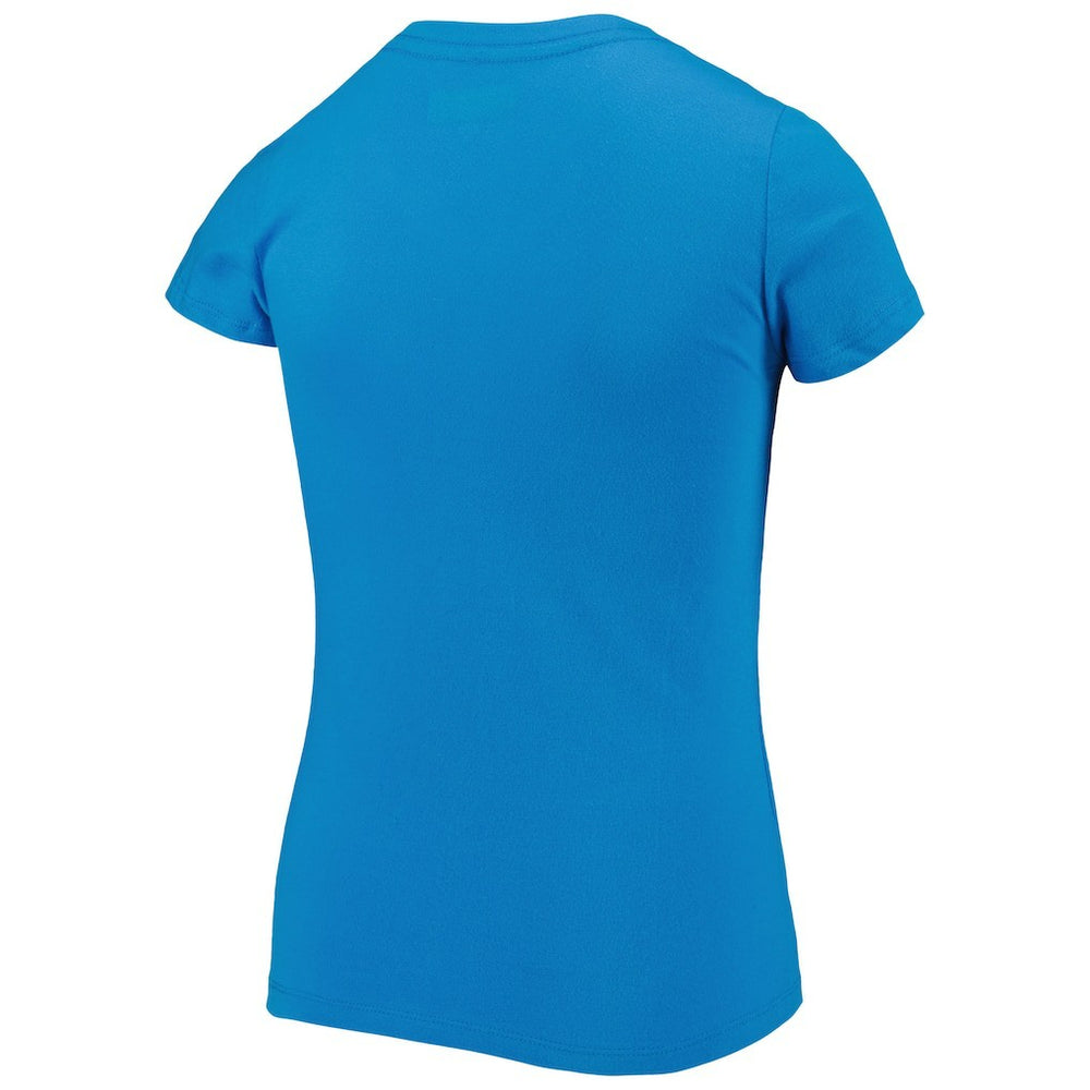 Girls Youth Reverse Sequin Wordmark V-Neck T-Shirt - Carolina Panthers T-shirts