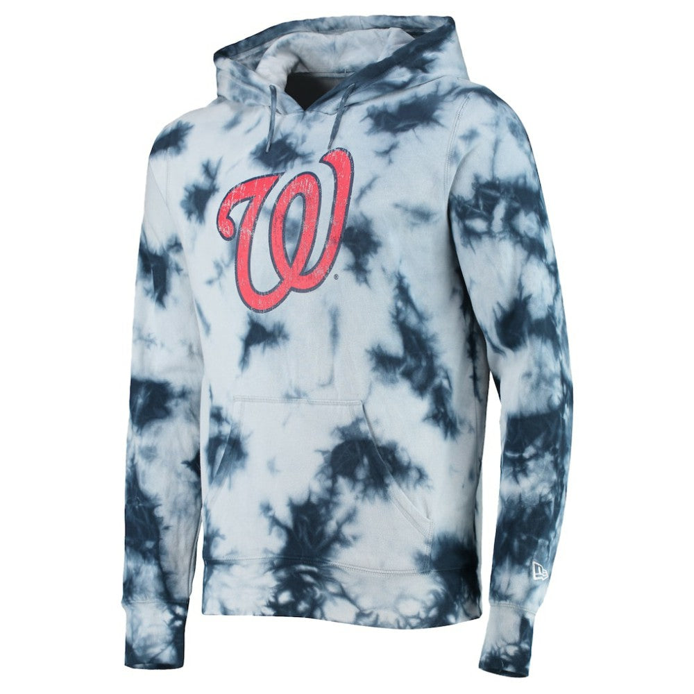 Navy Washington Nationals New Era Tie-Dye Pullover Hoodie