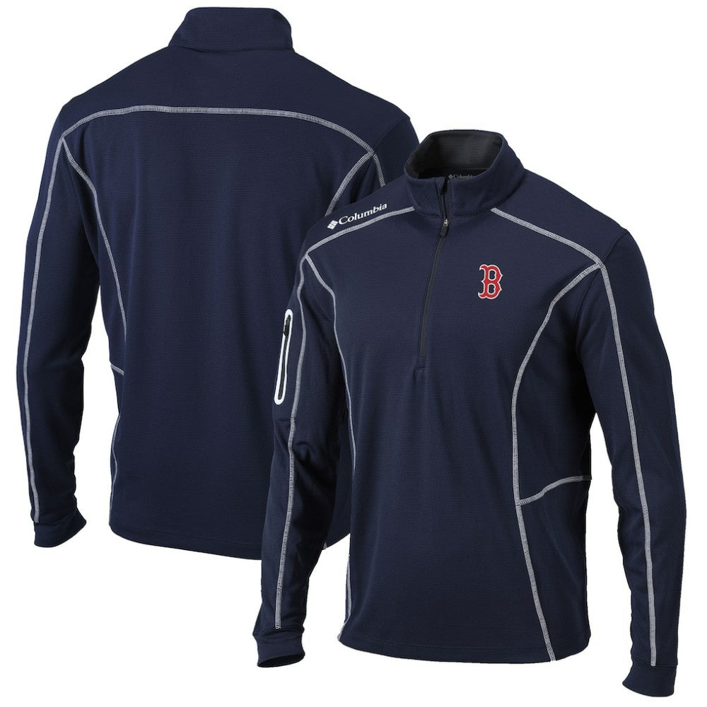 Navy Boston Red Sox Columbia Shotgun Omni-Wick Quarter-Zip Pullover Jacket
