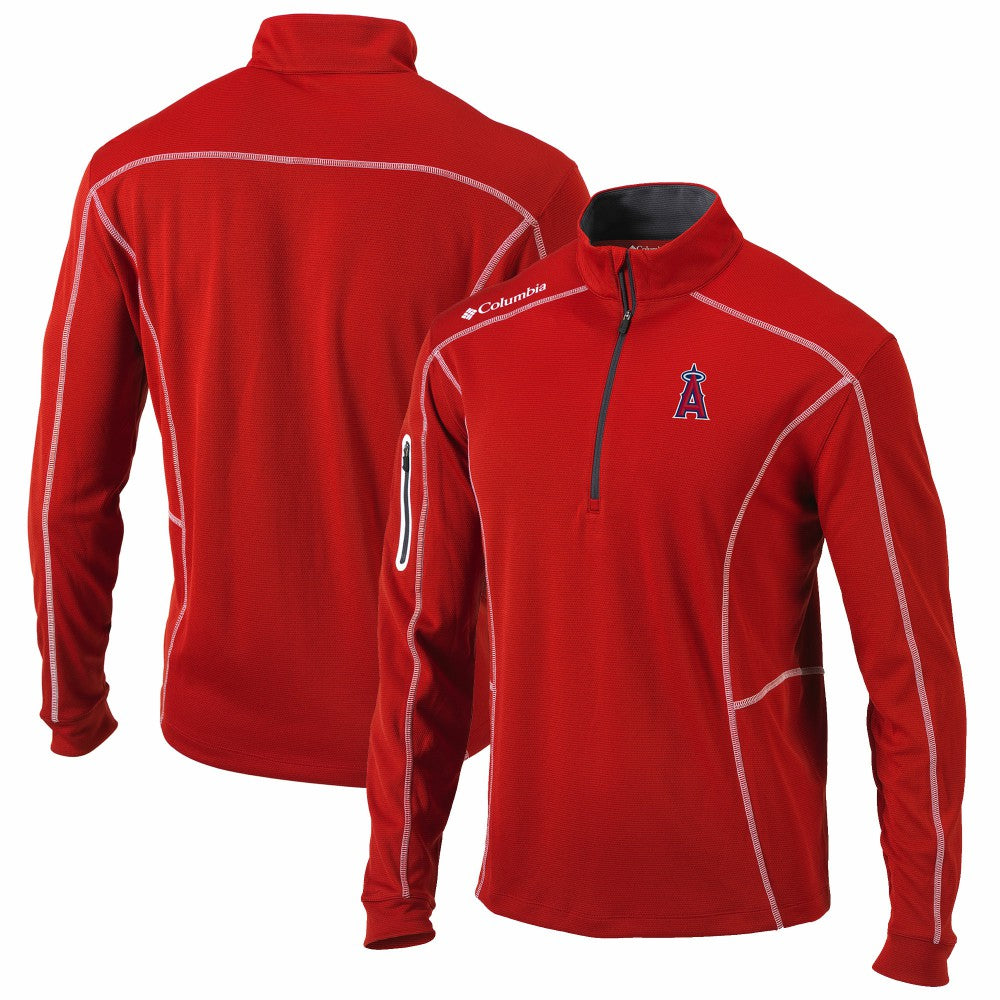 Red Los Angeles Angels Columbia Shotgun Omni-Wick Quarter-Zip Pullover Jacket