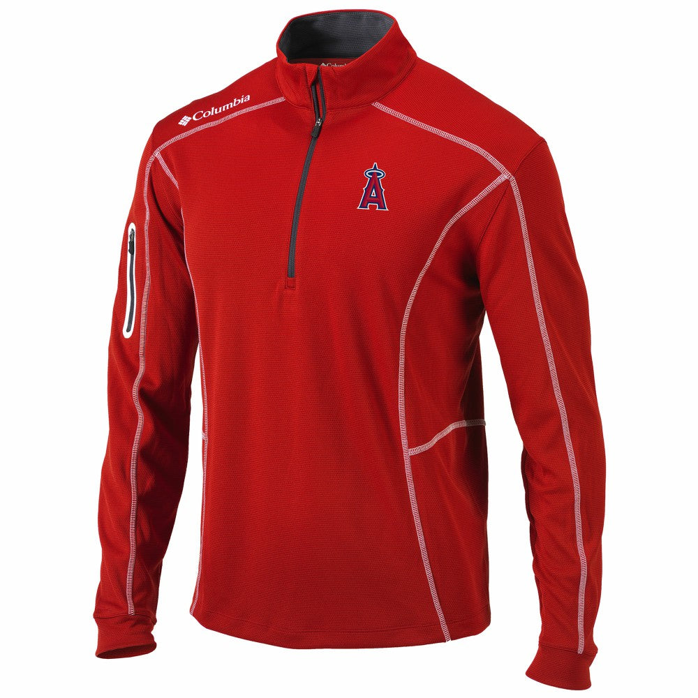Red Los Angeles Angels Columbia Shotgun Omni-Wick Quarter-Zip Pullover Jacket