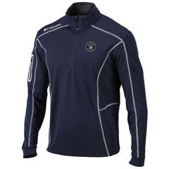 Navy Milwaukee Brewers Columbia Shotgun Omni-Wick Quarter-Zip Pullover Jacket