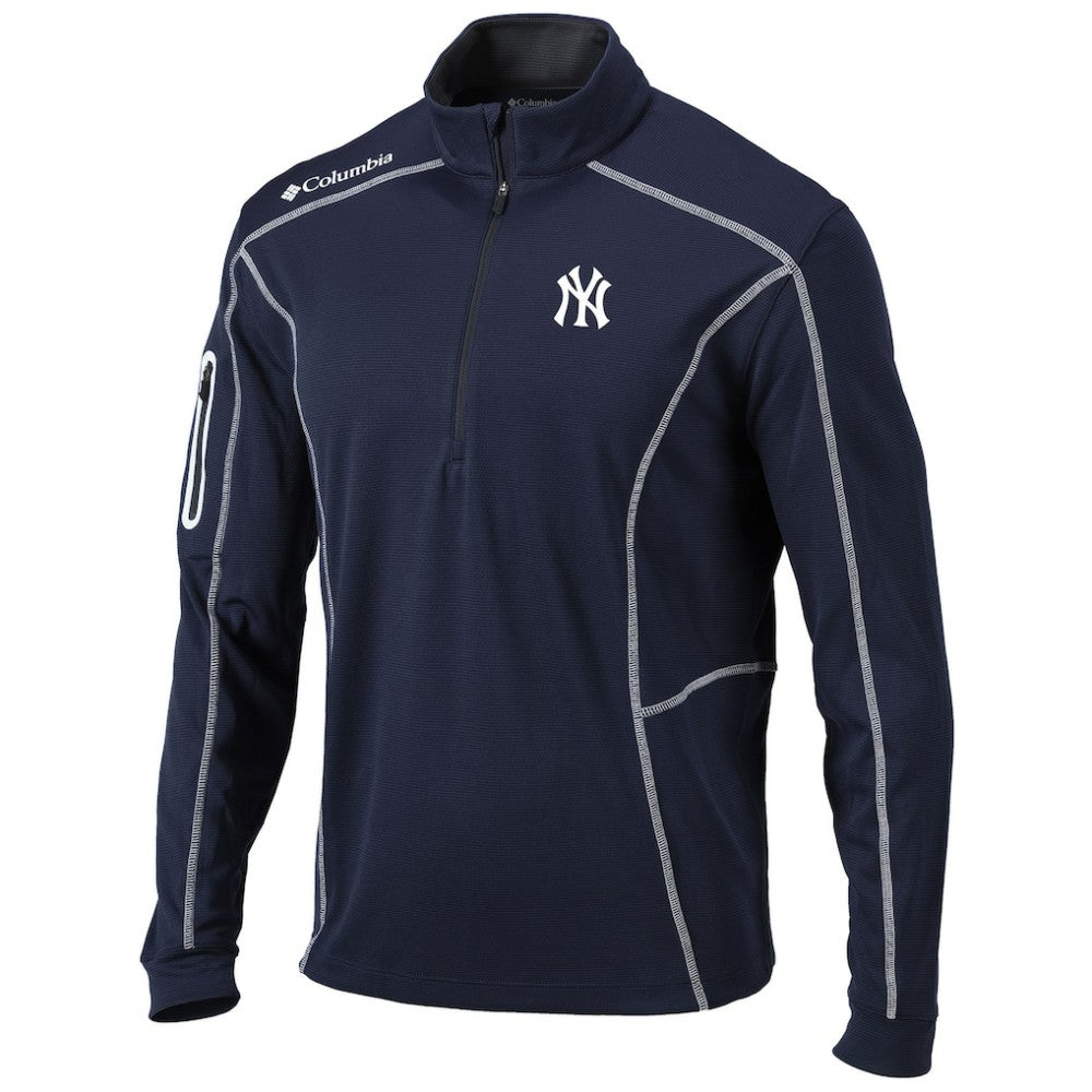 Navy New York Yankees Columbia Shotgun Omni-Wick Quarter-Zip Pullover Jacket