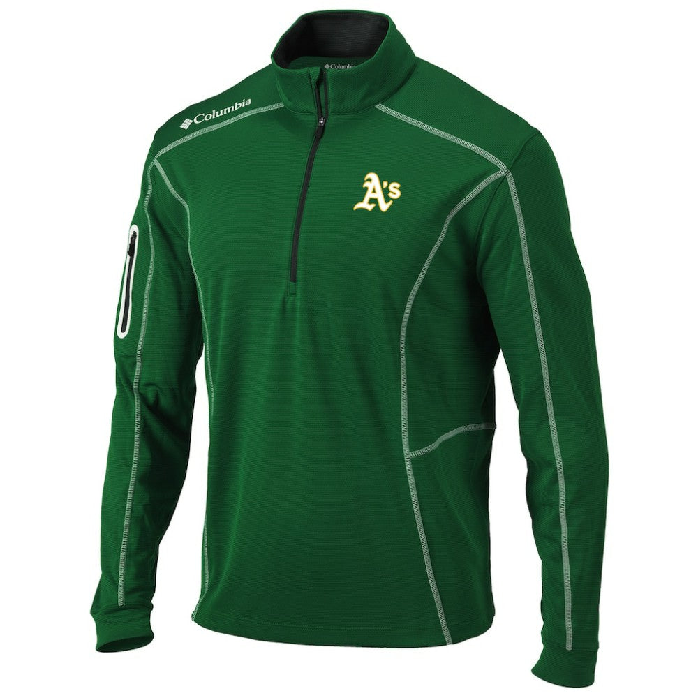 Green Athletics Columbia Shotgun Omni-Wick Quarter-Zip Pullover Jacket