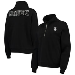 Black Chicago White Sox The Wild Collective Women's Two-Hit Quarter-Zip Pullover Top