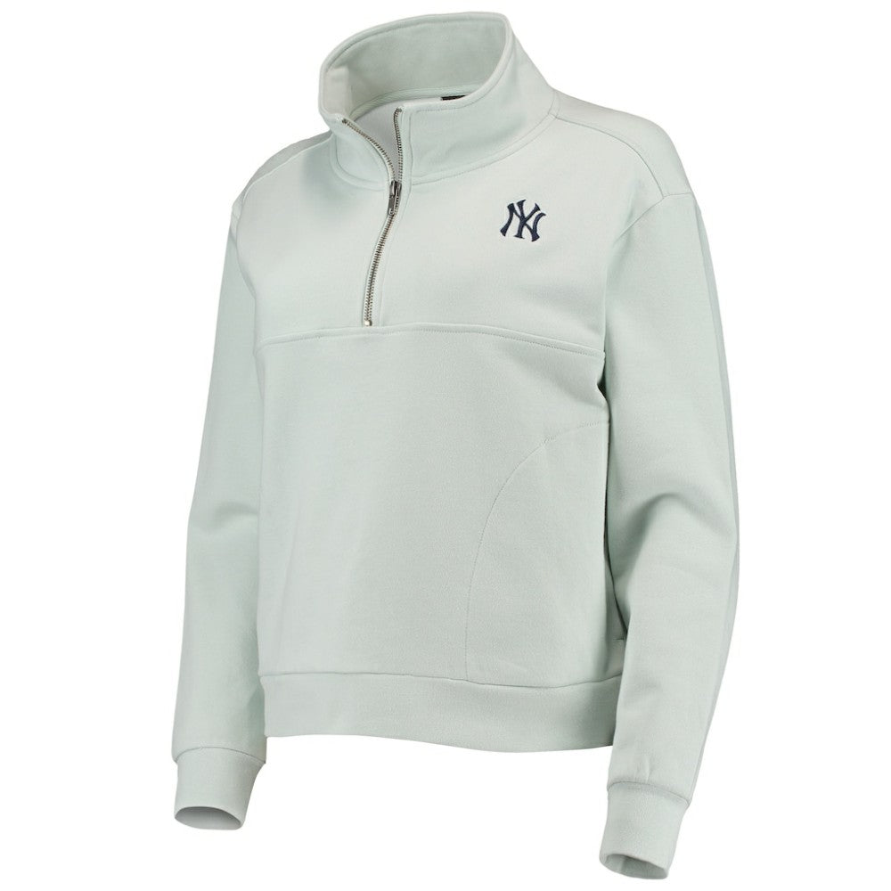 Light Blue New York Yankees The Wild Collective Women's Two-Hit Quarter-Zip Pullover Top
