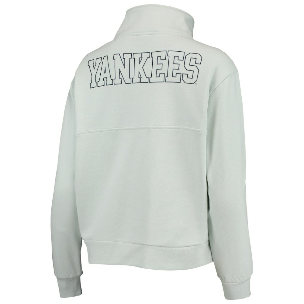 Light Blue New York Yankees The Wild Collective Women's Two-Hit Quarter-Zip Pullover Top