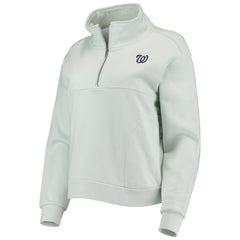 Light Blue Washington Nationals The Wild Collective Women's Two-Hit Quarter-Zip Pullover Top