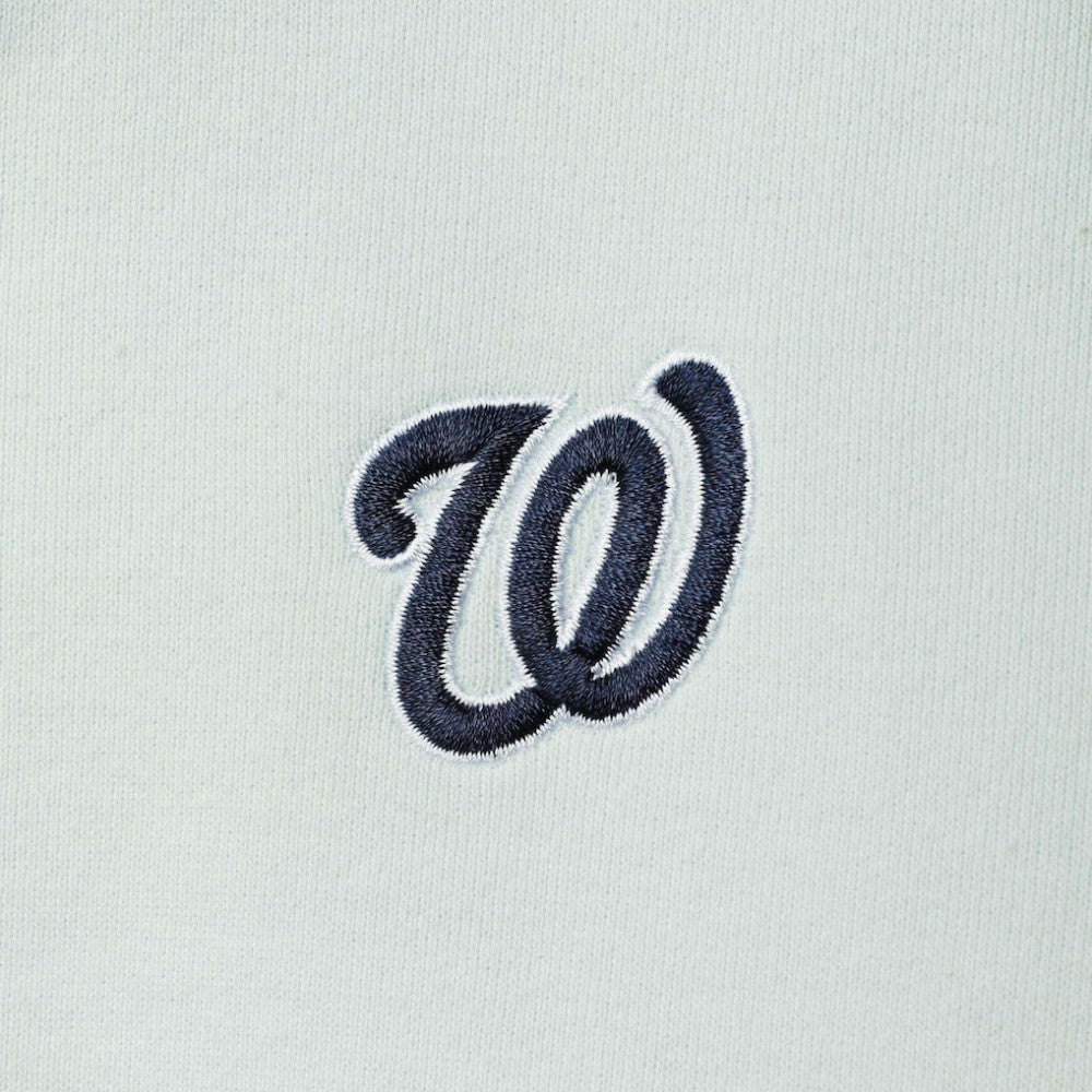 Light Blue Washington Nationals The Wild Collective Women's Two-Hit Quarter-Zip Pullover Top