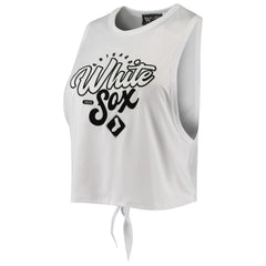 White Chicago White Sox The Wild Collective Women's Open Back Twist-Tie Tank Top