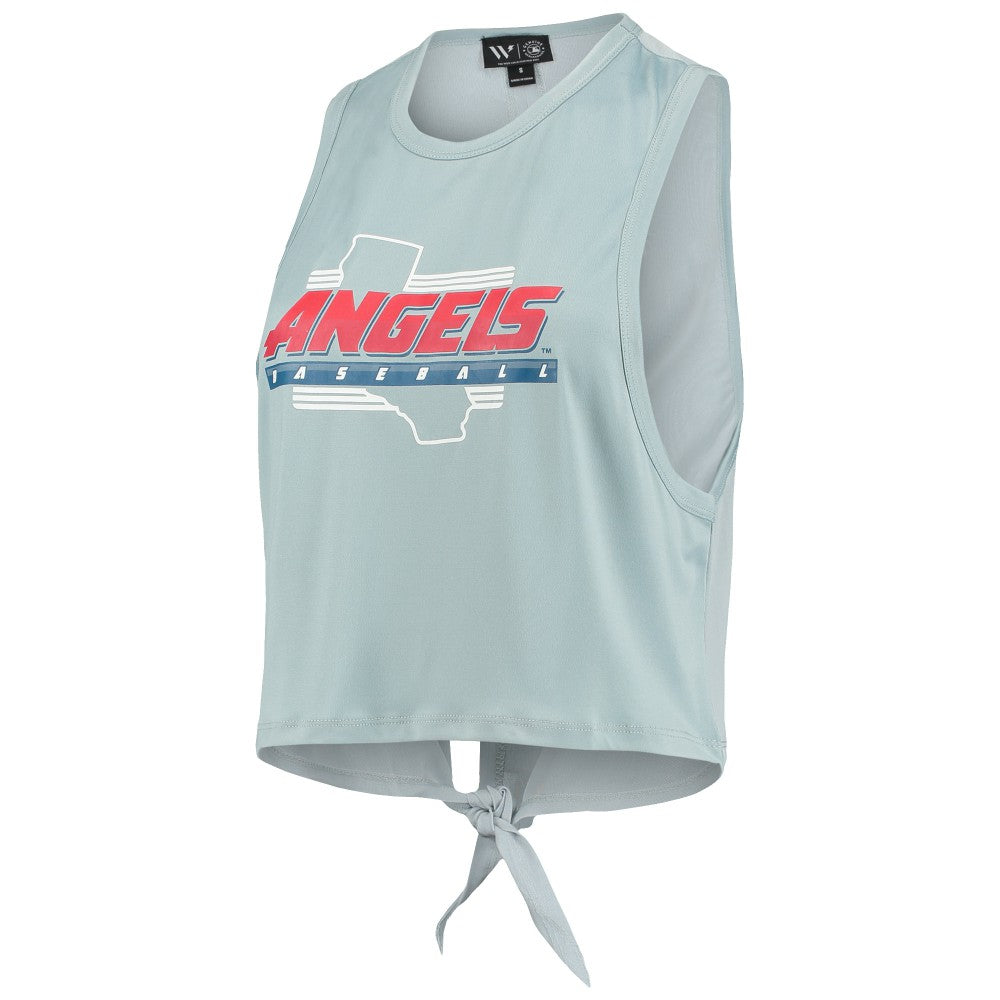 Light Blue Los Angeles Angels The Wild Collective Women's Open Back Twist-Tie Tank Top