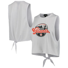 White San Francisco Giants The Wild Collective Women's Open Back Twist-Tie Tank Top