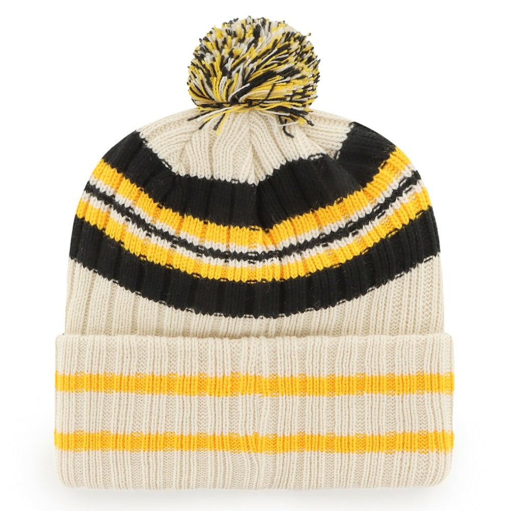Natural Pittsburgh Pirates '47 Home Patch Cuffed Knit Hat with Pom