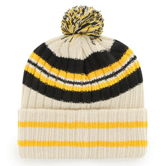 Natural Pittsburgh Pirates '47 Home Patch Cuffed Knit Hat with Pom
