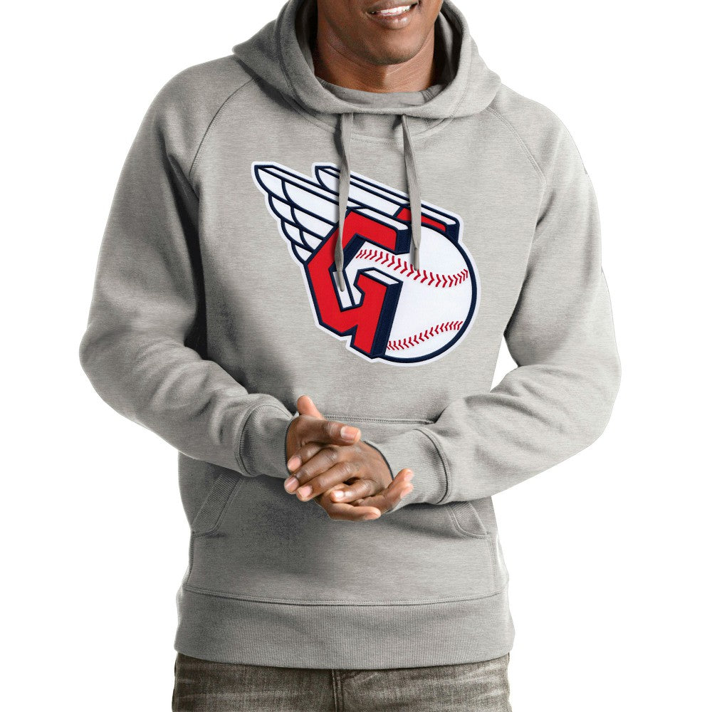 Gray Cleveland Guardians Antigua Team Victory Pullover Hoodie