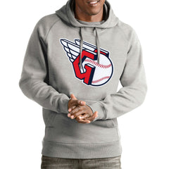 Gray Cleveland Guardians Antigua Team Victory Pullover Hoodie