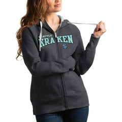 NHL Seattle Kraken Antigua Women's Wordmark Victory Full-Zip Hoodie