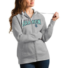 NHL Seattle Kraken Antigua Women's Wordmark Victory Full-Zip Hoodie