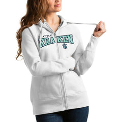 NHL Seattle Kraken Antigua Women's Wordmark Victory Full-Zip Hoodie