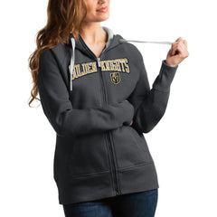 NHL Vegas Golden Knights Antigua Women's Wordmark Victory Full-Zip Hoodie